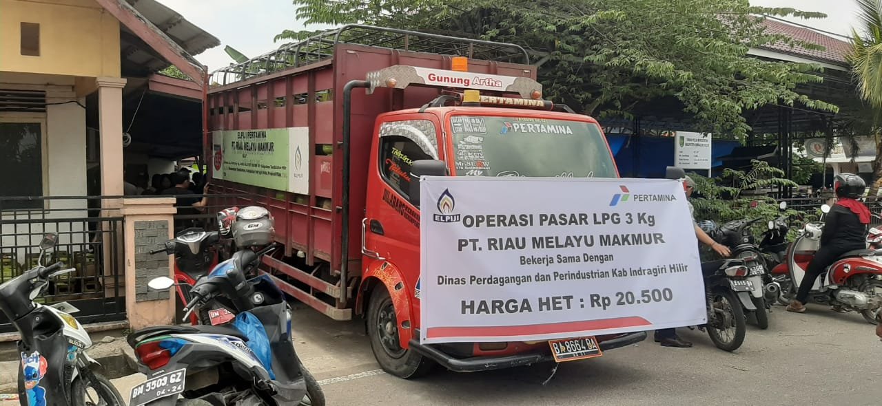 PT Riau Melayu Mandiri Bekerjasama dengan Disdagtri Inhil Gelar Operasi Pasar LPG 3 Kg